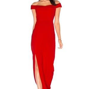 Bariano Off-the-Shoulder Gown
